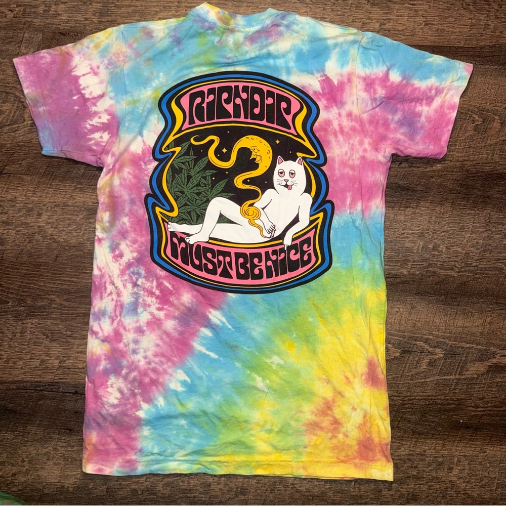 Rip N Dip Colorful Tie-Dye T-Shirt Size Small